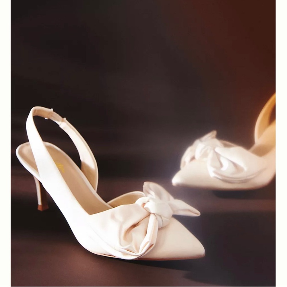 Anthropologie, Seychelles Neve Heel cream slingback heels 7.5